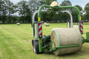 krone EasyWrap Trailing Bale Wrapper at Ord Ag